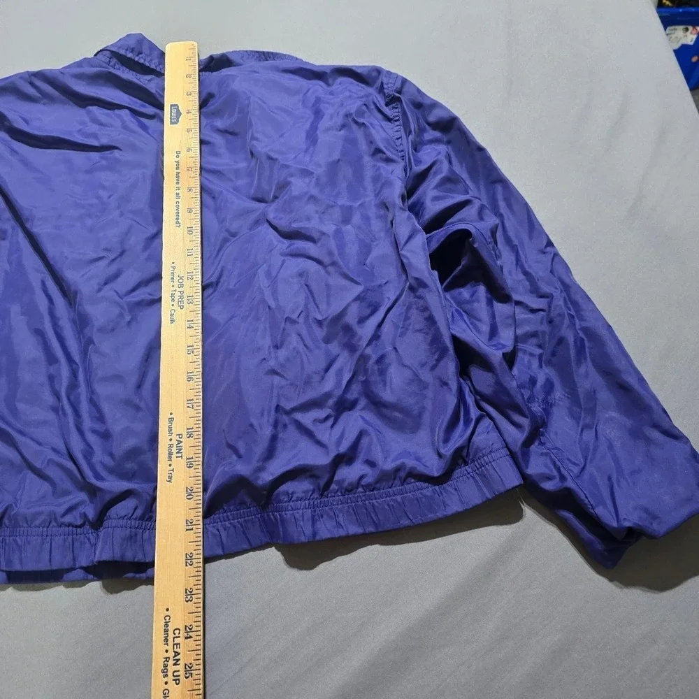 Nike Windbreaker Jacket Womens Medium Purple Vintage Snap Front Coaches Lined
